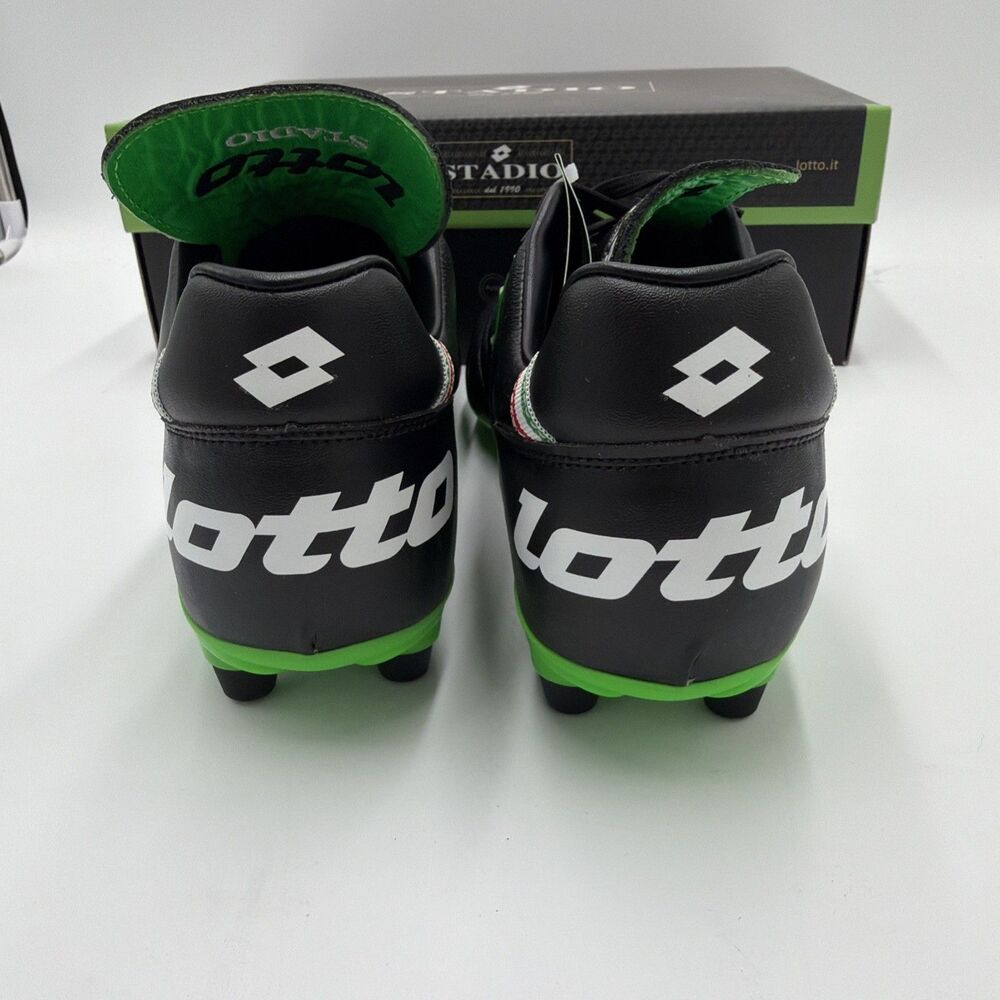 Lotto Stadio OG II FG Soccer Cleats - All Black, Spring Green | Men’s Size 6 - Picture 4 of 6